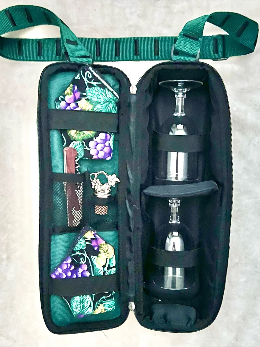 Picnic Time Deluxe Opus #514-49 Insulated Wine Tote With Service For Two (New)
